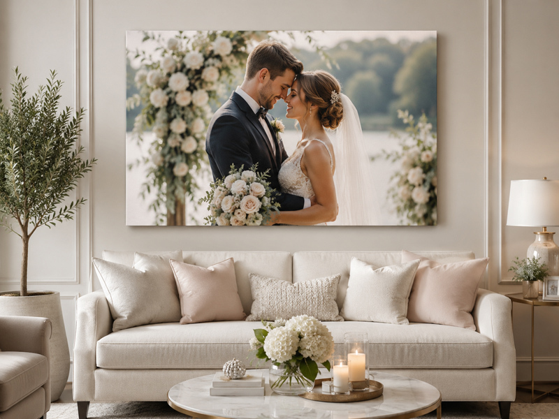 Large Wedding Canvas Photo for Elegant Living Room Wall Art Large Wedding Canvas Photo for Elegant Living Room Wall Art